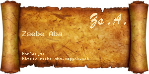 Zsebe Aba névjegykártya